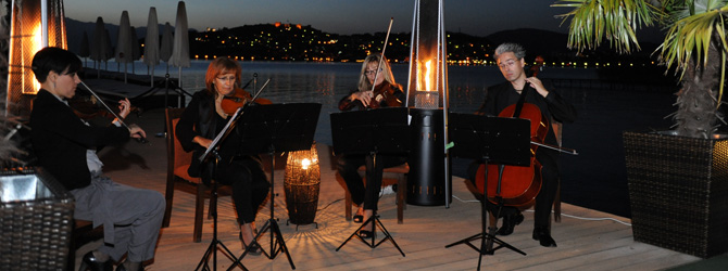 Charming music at the evening cocktail by the Ohrid Lake